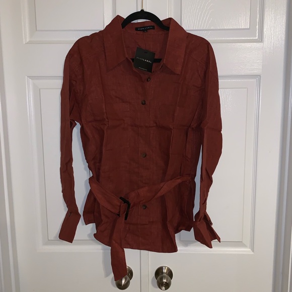 NWT JLUXLABEL Cinnamon Nicolette Belted Top - Picture 7 of 11